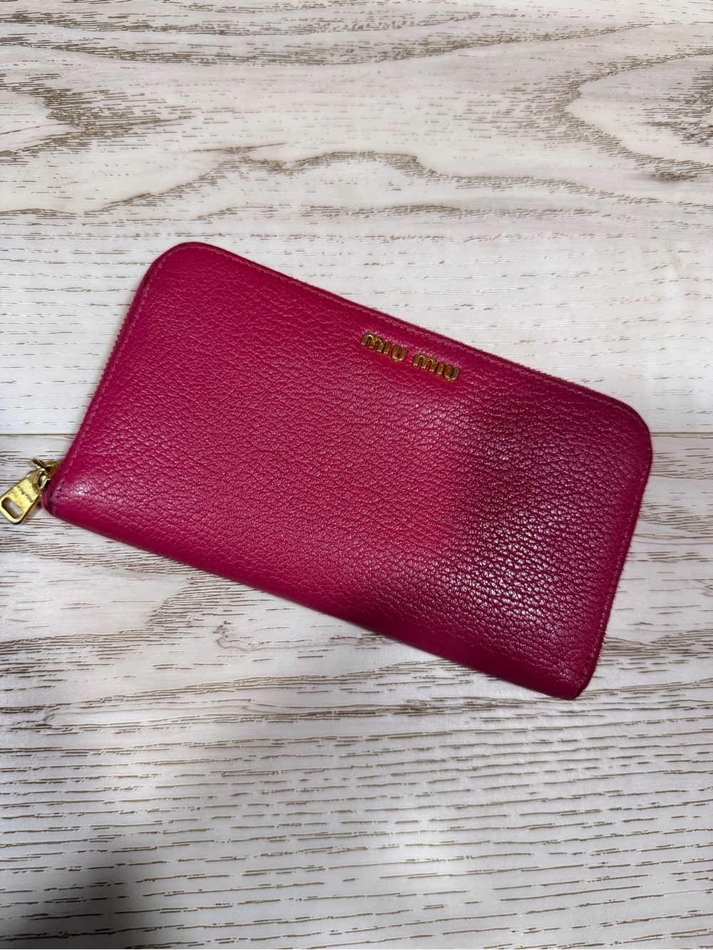 Miu Miu Madras Zip Wallet w/ Box & Cards - Picture 5 of 12